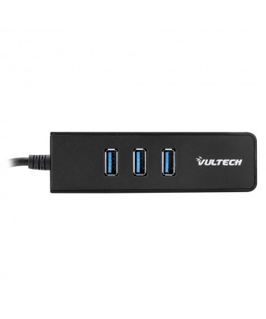 Techly - Adattatore USB Ethernet Hub 3 porte