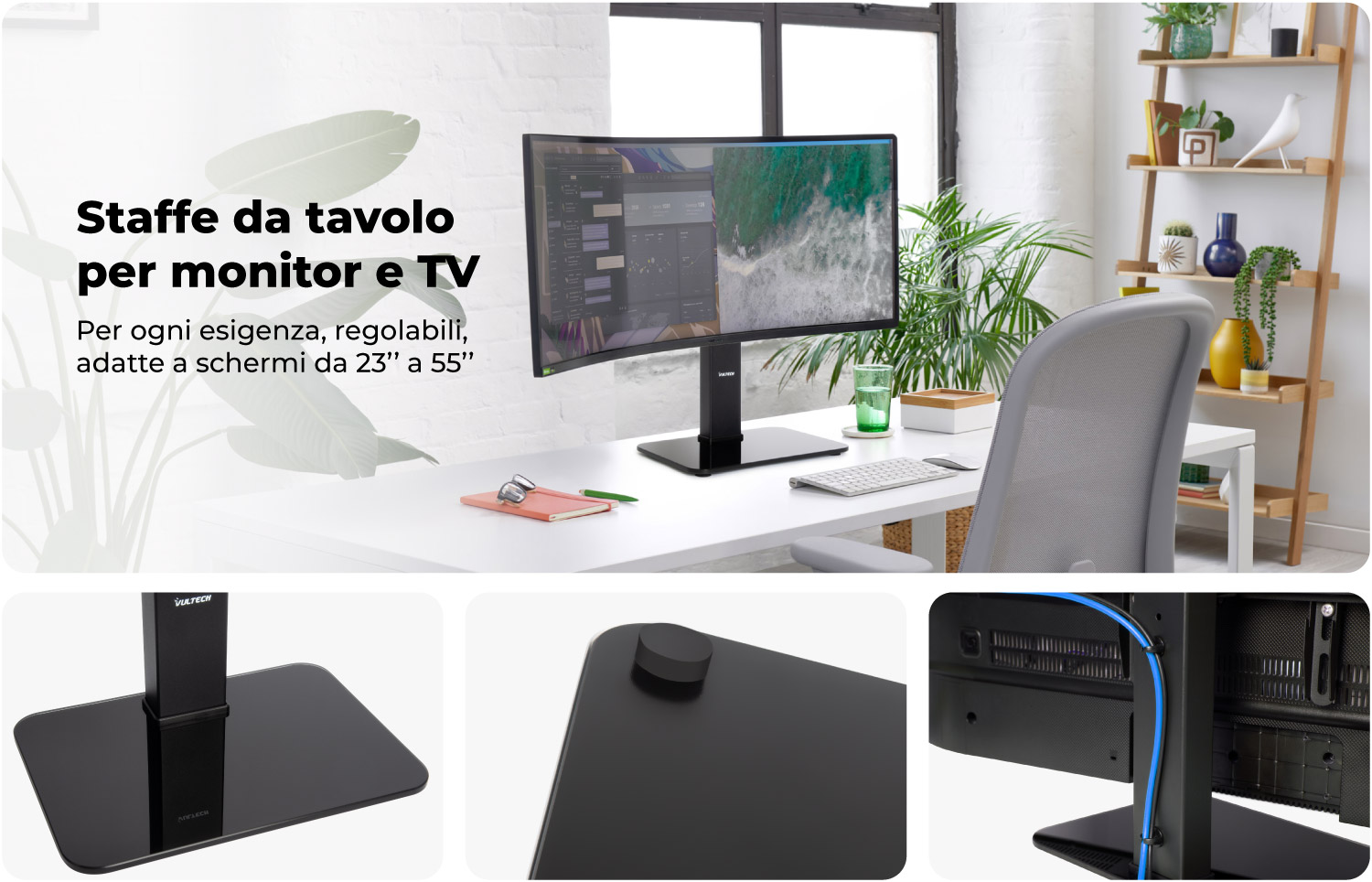 Staffe da tavolo VulTech per monitor e TV - Immagine principale